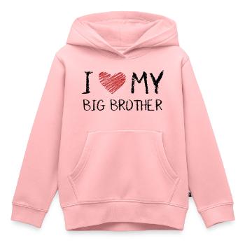 I Love My Big Brother - Sweat Premium à capuche enfant bio - rose - Devant - AI Model Kid Female (0cm)