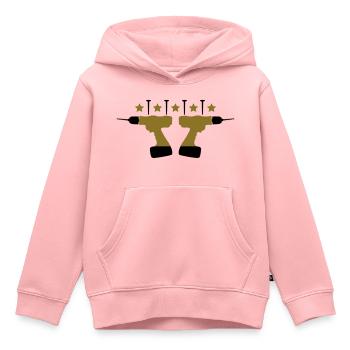 Handyman Logo - Sweat Premium à capuche enfant bio - rose - Devant - AI Model Kid Female (0cm)