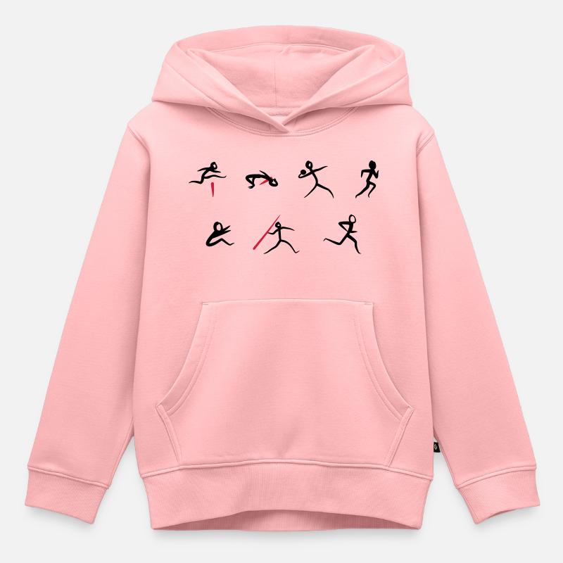 Leichtathletik, Siebenkampf - Kinder Premium Organic Hoodie - Rosa