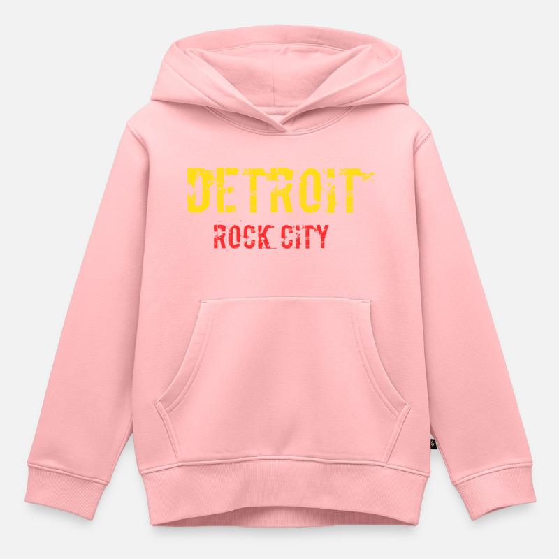 Detroit design - Sweat Premium à capuche enfant bio - rose