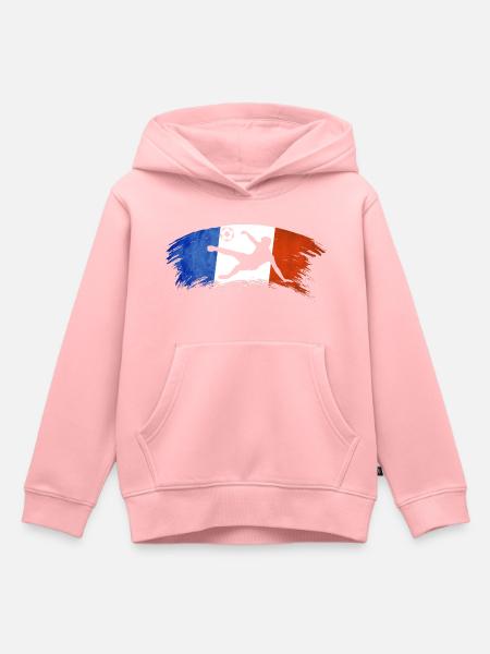 football France bleu blanc rouge foot - Hoodie Premium barn ekologisk - rosa