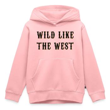 Sauvage comme l’Ouest - Sweat Premium à capuche enfant bio - rose - Devant - AI Model Kid Female (0cm)