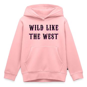 Sauvage comme l’Ouest - Sweat Premium à capuche enfant bio - rose - Devant - AI Model Kid Female (0cm)