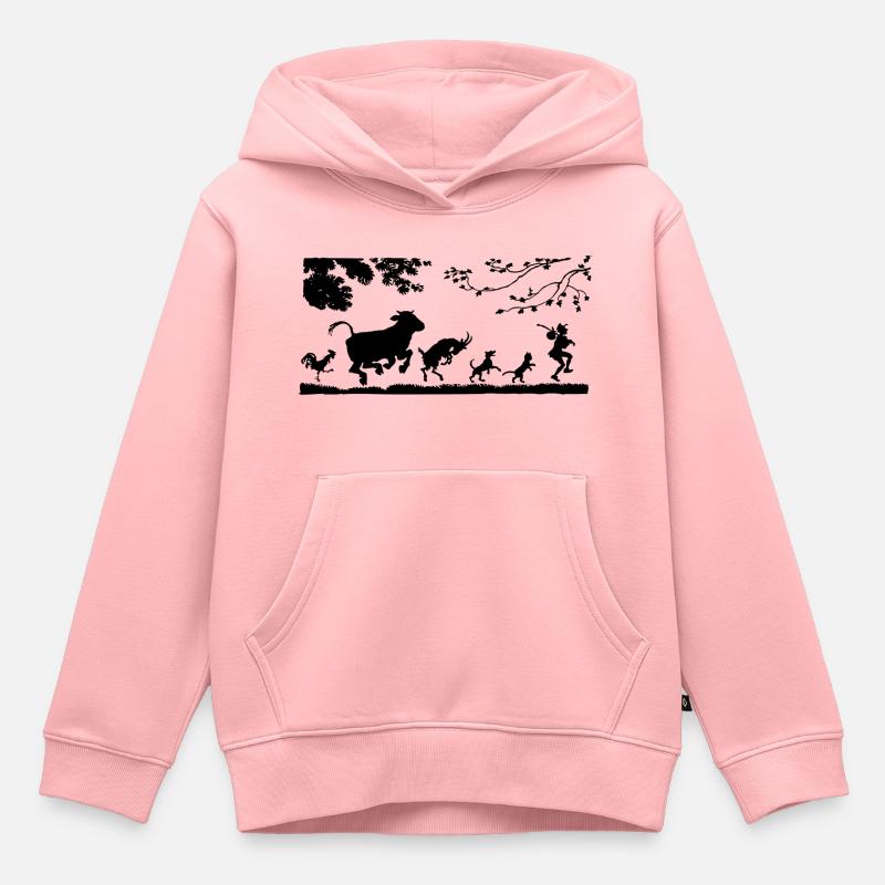 chicken16 - Sweat Premium à capuche enfant bio - rose