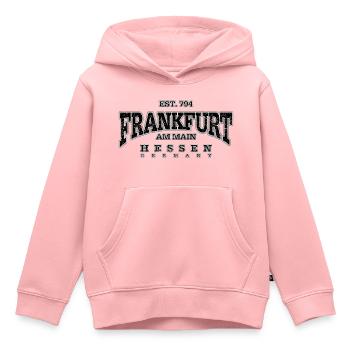 Francfort-sur-le-Main (à l'ancienne noir) - Sweat Premium à capuche enfant bio - rose - Devant - AI Model Kid Female (0cm)