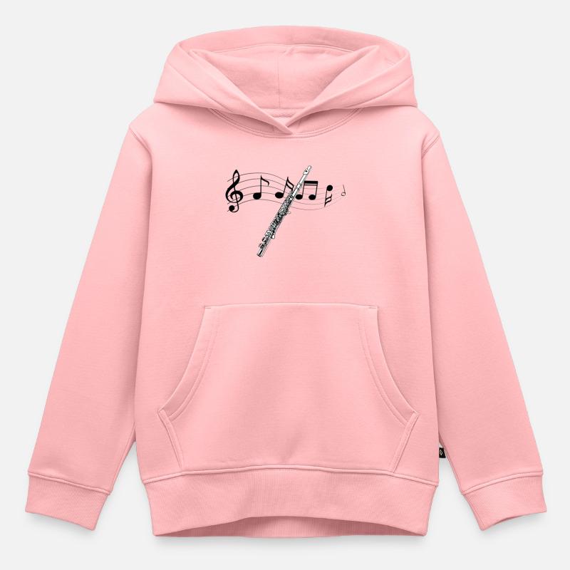 Flûte traversière / flot - Sweat Premium à capuche enfant bio - rose