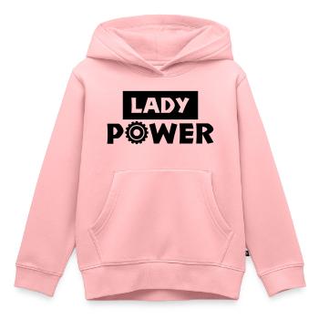 pouvoir dame - Sweat Premium à capuche enfant bio - rose - Devant - AI Model Kid Female (0cm)