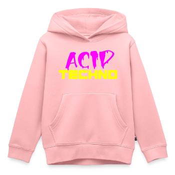 techno acide - Sweat Premium à capuche enfant bio - rose - Devant - AI Model Kid Female (0cm)
