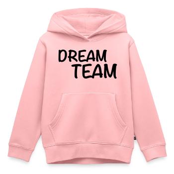 Dream Team - Sweat Premium à capuche enfant bio - rose - Devant - AI Model Kid Female (0cm)