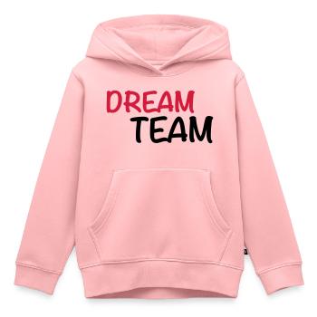 Dream Team - Sweat Premium à capuche enfant bio - rose - Devant - AI Model Kid Female (0cm)