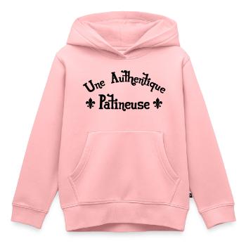 Patinage / Patineur / Patinoire / Sport / Glace - Sweat Premium à capuche enfant bio - rose - Devant - AI Model Kid Female (0cm)