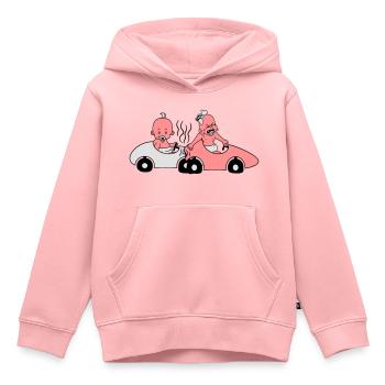 accident, accident, conduire, dommage, conduite, c - Sweat Premium à capuche enfant bio - rose - Devant - AI Model Kid Female (0cm)