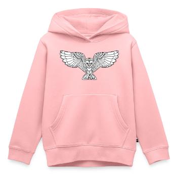 Elegant flying owl - Kids Premium Organic Hoodie - rose - Front - AI Model Kid Female (0cm)