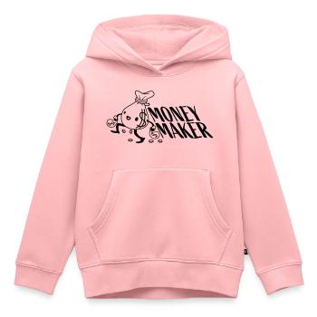 Money Maker gehender Geldsack - Kinder Premium Organic Hoodie - Rosa - Vorne - AI Model Kid Female (0cm)