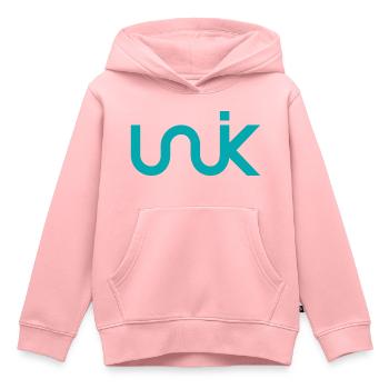 UNIK original turquoise - Sweat Premium à capuche enfant bio - rose - Devant - AI Model Kid Female (0cm)