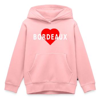 Bordeaux, red heart - Kids Premium Organic Hoodie - rose - Front - AI Model Kid Female (0cm)