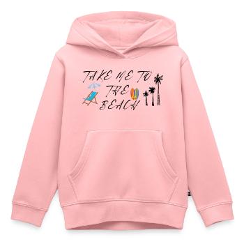 Take Me To The Beach - Sweat Premium à capuche enfant bio - rose - Devant - AI Model Kid Female (0cm)