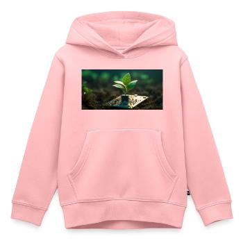 Pflanzenknospen wachsen auf Leiterplatte - Kinder Premium Organic Hoodie - Rosa - Vorne - AI Model Kid Female (0cm)