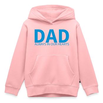 PAPA. Immer in unseren Herzen. Gestaltung des Denkmals - Kinder Premium Organic Hoodie - Rosa - Vorne - AI Model Kid Female (0cm)