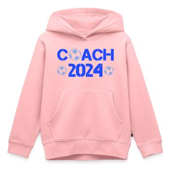 Entraîneur de football 2024 - Sweat Premium à capuche enfant bio - rose - Devant - AI Model Kid Female (0cm)
