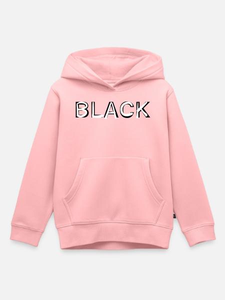 BLACK - Kinder Premium Organic Hoodie - Rosa