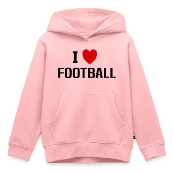 Ich liebe Fußball - Kinder Premium Organic Hoodie - Rosa - Vorne - AI Model Kid Female (0cm)