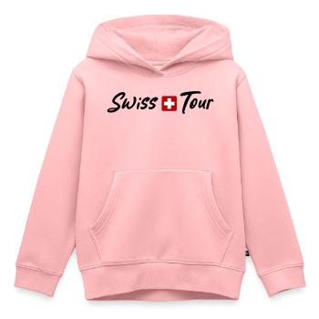 Vacances Swiss Tour Switzerland - Sweat Premium à capuche enfant bio - rose - Devant - AI Model Kid Female (0cm)