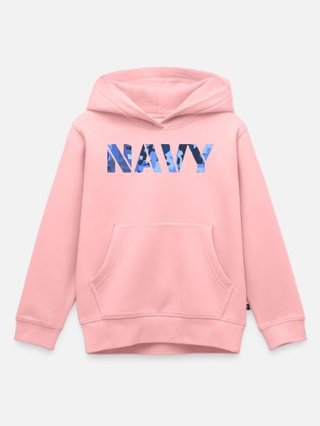 NAVY-Tarnmuster - Kinder Premium Organic Hoodie - Rosa