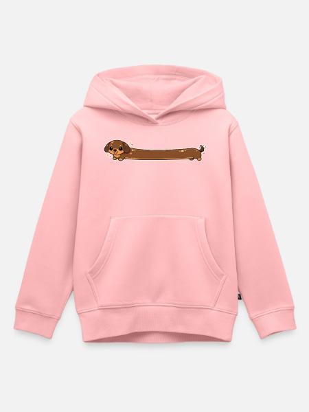 Langer Dackel süss - Kinder Premium Organic Hoodie - Rosa