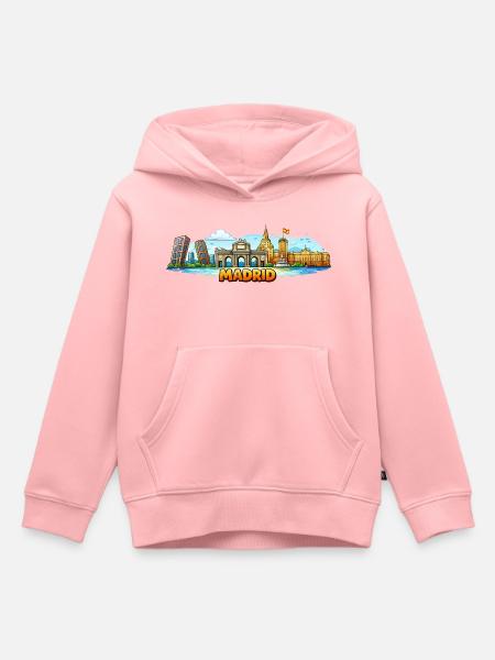 Madrid Skyline Stadt - Kinder Premium Organic Hoodie - Rosa