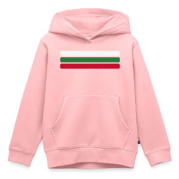 Drapeau de la Bulgarie Minimal - Bande en éventail du drapeau Desi - Sweat Premium à capuche enfant bio - rose - Devant - AI Model Kid Female (0cm)