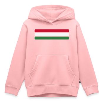 Ungarn Flagge Minimal - Fahne Fan Streifen Design - Kinder Premium Organic Hoodie - Rosa - Vorne - AI Model Kid Female (0cm)