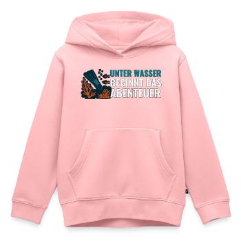 Tauchen Unter Wasser beginnt das Abenteuer. - Kinder Premium Organic Hoodie - Rosa - Vorne - AI Model Kid Female (0cm)