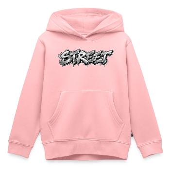 STREET Chrome Graffiti: Silver Street Art Classic - Kinder Premium Organic Hoodie - Rosa - Vorne - AI Model Kid Female (0cm)