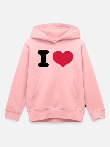 i love - Kids Premium Organic Hoodie - rose