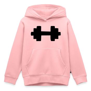 Hantel, Kraftsport - Kinder Premium Organic Hoodie - Rosa - Vorne - AI Model Kid Female (0cm)