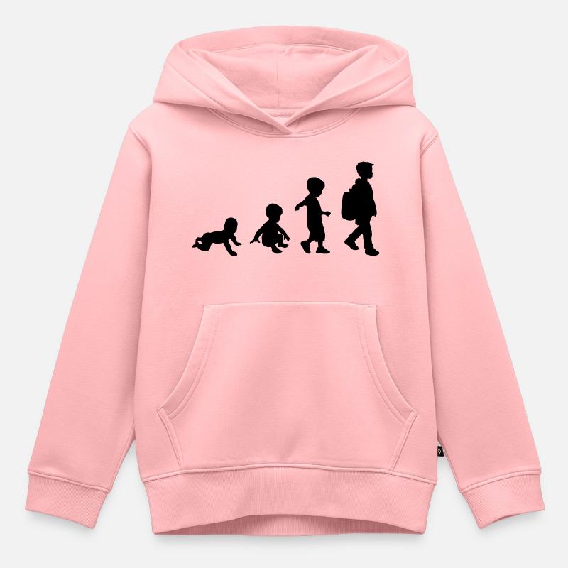School Boy Evolution - Kinder Premium Organic Hoodie - Rosa