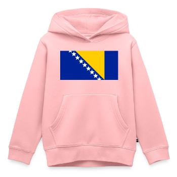 Drapeau de la Bosnie - Sweat Premium à capuche enfant bio - rose - Devant - AI Model Kid Female (0cm)