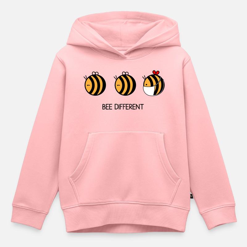 Bee Different idée de miel - Sweat Premium à capuche enfant bio - rose