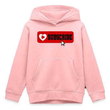Fabelhaftes Symbol für die Schaltfläche "Abonnieren" des YouTube-Kanals - Kinder Premium Organic Hoodie - Rosa - Vorne - AI Model Kid Female (0cm)