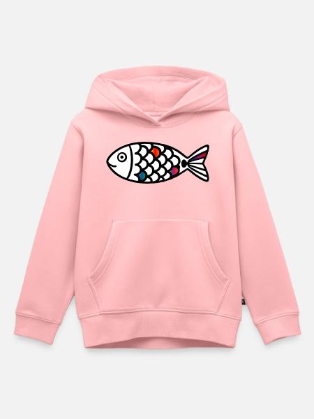 Abstrakter Fisch | Modernes Meeresmotiv - Kinder Premium Organic Hoodie - Rosa