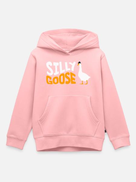 Silly Goose with a hat - Premium børne hættetrøje økologisk - rosa