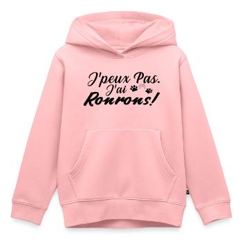 j peux pas j ai ronrons - Sweat Premium à capuche enfant bio - rose - Devant - AI Model Kid Female (0cm)