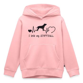 Staffordshire Bullterrier mit Herzschlag - Kinder Premium Organic Hoodie - Rosa - Vorne - AI Model Kid Female (0cm)