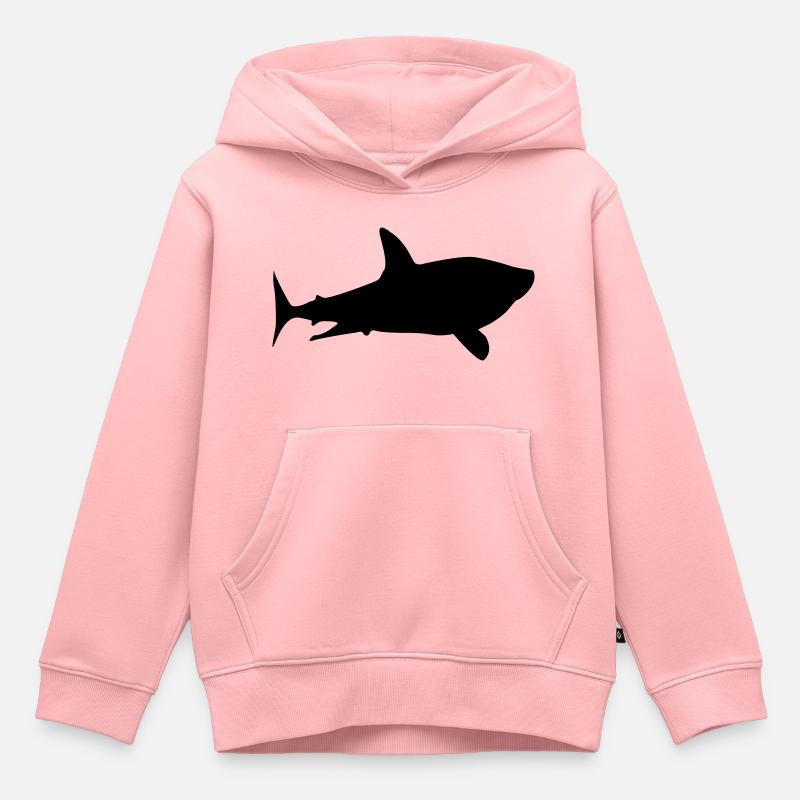 Silhouette de requin - Sweat Premium à capuche enfant bio - rose
