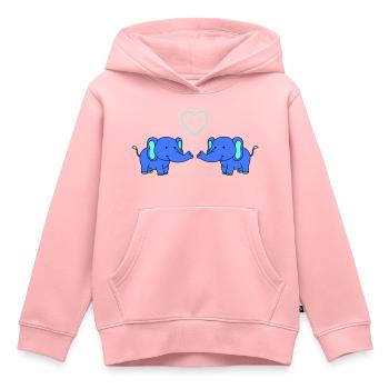 elefanten verliebt - Kinder Premium Organic Hoodie - Rosa - Vorne - AI Model Kid Female (0cm)