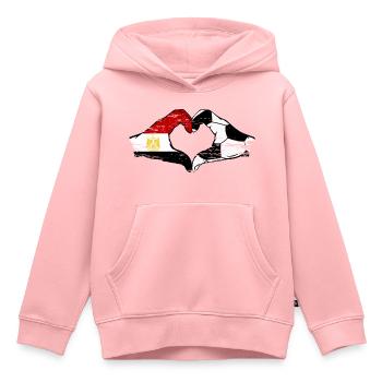 Aegypten Fussball Flagge Haende Herzform used - Kinder Premium Organic Hoodie - Rosa - Vorne - AI Model Kid Female (0cm)