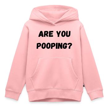 arr tu fais caca - Sweat Premium à capuche enfant bio - rose - Devant - AI Model Kid Female (0cm)