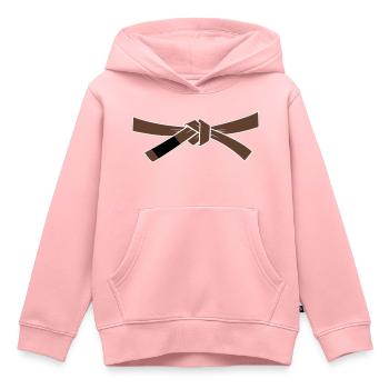 Ceinture marron - Ceinture marron - Sweat Premium à capuche enfant bio - rose - Devant - AI Model Kid Female (0cm)