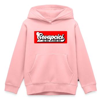 Colors can be changed | Cevapcici - Balkan Grill - Kids Premium Organic Hoodie - rose - Front - AI Model Kid Female (0cm)